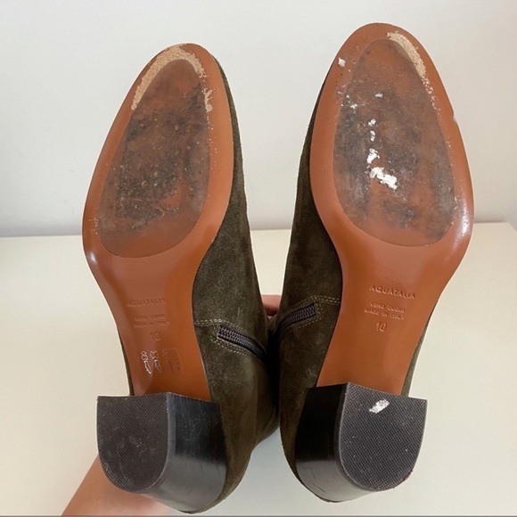Aquatalia Suede Stacked Heel Ankle Boots / Booties - Picture 8 of 11